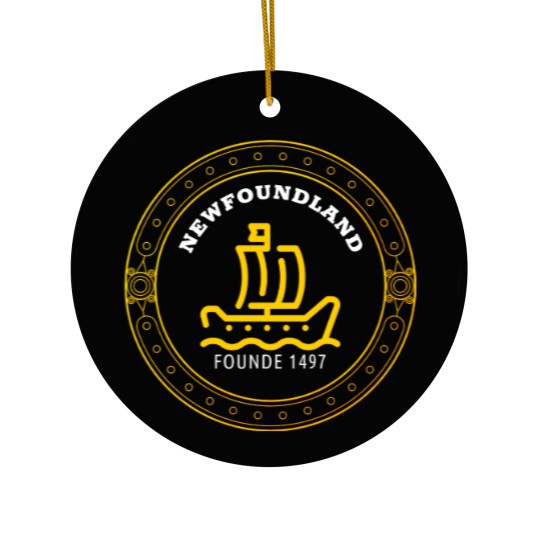 Discover Newfoundland founde 1497 Old Sailing Ship Discover Ceramic Ornaments