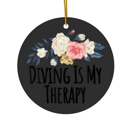 Discover Floral Flowers, Diving Is My Therapy Funny Floral Ceramic Ornaments