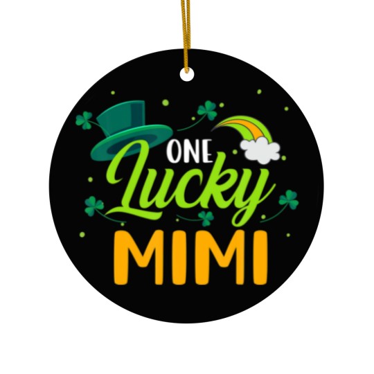 Discover Lucky Mimi Green Four Leaf Clover Patrick's Day Ceramic Ornaments