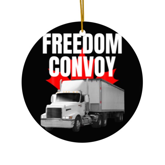 Discover Freedom Convoy 2022 Support Our Truckers Canada US Ceramic Ornaments