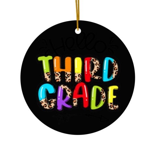 Discover Leopard Hello 3Rd Grade Teacher Life Student Back Ceramic Ornaments