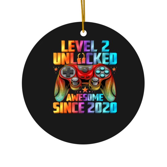 Discover Level 2 Unlocked Awesome Since 2020 2Nd Birthday G Ceramic Ornaments