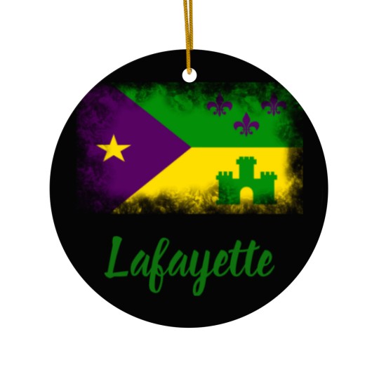 Discover Cajun Flag Mardi Gras Louisiana Custom City Ceramic Ornaments