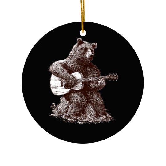 Discover Guitar Player GUITARIST Bear Funny Ceramic Ornaments