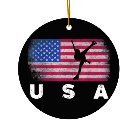 Discover American Flag Figure Skating Cute Us Skaters Ceramic Ornaments