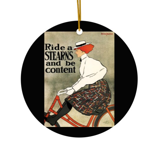 Discover Ride a STEARNS and be content! Old Bicycle Advert Ceramic Ornaments
