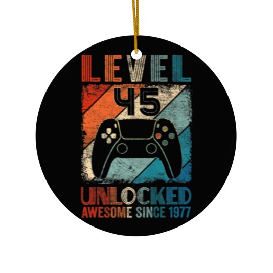 Discover Vintage Level 45 Unlocked Video Gamer Awesome Sinc Ceramic Ornaments