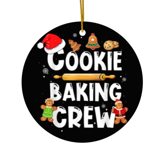 Discover Christmas Cookie Baking Crew Funny Pajamas Family Ceramic Ornaments