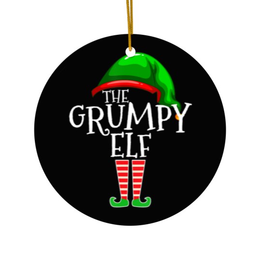 Discover The Grumpy Elf Family Matching Group Christmas Gif Ceramic Ornaments