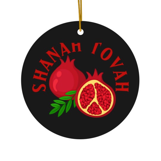 Discover Rosh Hashanah Shanah Tovah Pomegranates Ceramic Ornaments