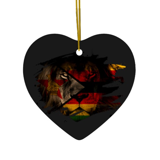Discover Zimbabwe Lion Flag Ceramic Ornaments