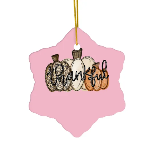Discover Love Fall Y'All Ceramic Ornaments, Leopard Pumpkin Print Fall Ceramic Ornaments
