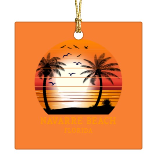 Discover Navarre Beach Florida Vintage Sunset Retro Summer Ceramic Ornaments