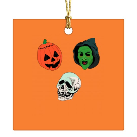 Discover Silver Shamrock Mask Set Ceramic Ornaments