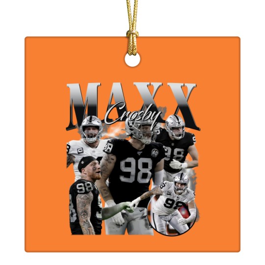 Discover Vintage 90s Graphic Style Maxx Crosby Ceramic Ornaments - Maxx Crosby Football Ceramic Ornaments