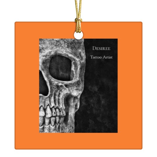 Discover Gothic Skull Head Black And White Tattoo Shop Ceramic Ornaments