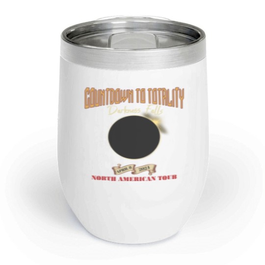 Discover Total Solar Eclipse Chill Wine Tumblers April 8th 2024, Rock Concert Tour Chill Wine Tumblers with Path of Totality Cities