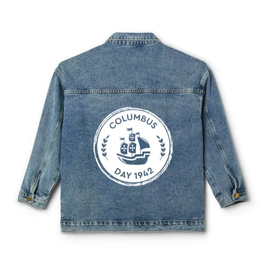 Discover Columbus Day USA America Holiday Christopher Ship Classic Women's Denim Jackets