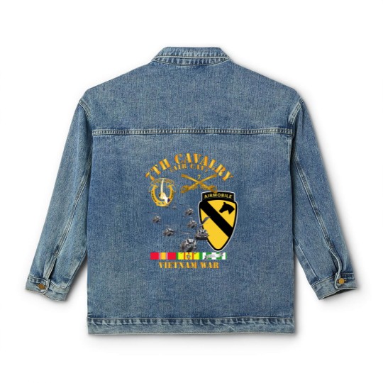 Discover 7th Cavalry (Air Cav) - 1st Cav Division w SVC - Air Assault - Classic Women's Denim Jackets