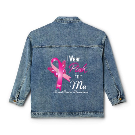 Discover wear pink for me breast cancer Classic Women's Denim Jackets