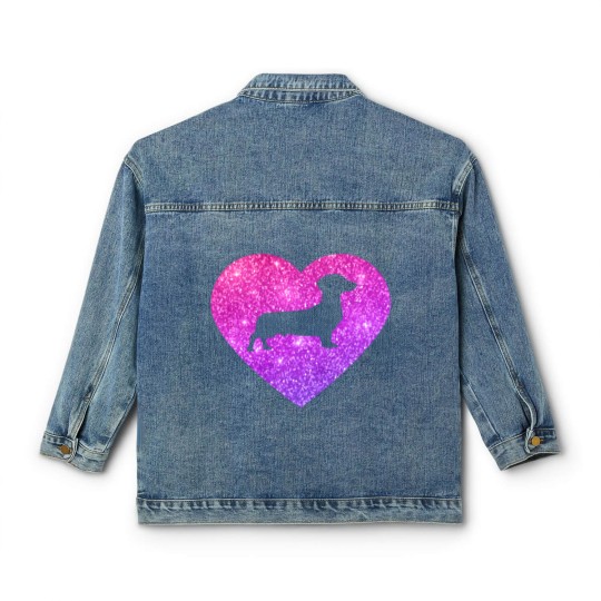Discover Cute Dachshund Wiener Dog Heart Gift For Girls And Classic Women's Denim Jackets
