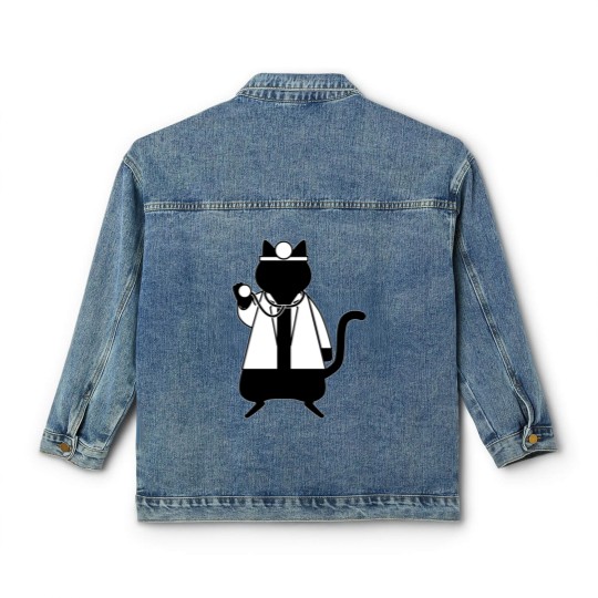 Discover Funny Doctor Cat Vet Physician Trainee Animal Classic Women's Denim Jackets