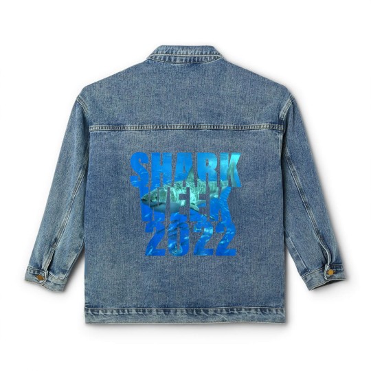 Discover Shark Week 2022 V-Neck Classic Women's Denim Jackets