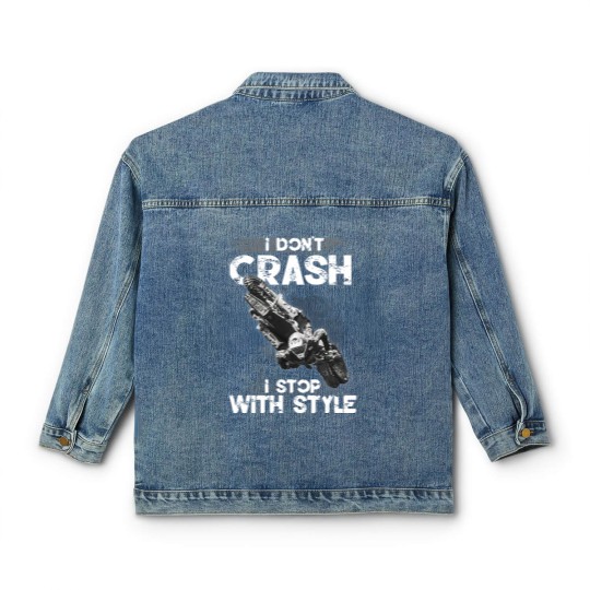 Discover I Don't Crash - I Stop With Style Classic Women's Denim Jackets