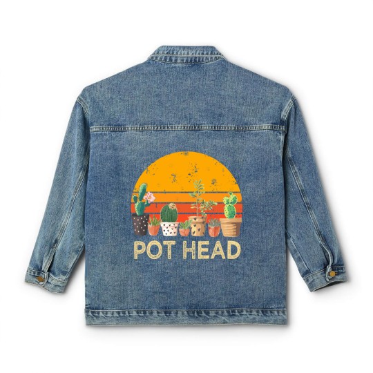 Discover Pot Head Stone Flowers Classic Women's Denim Jackets