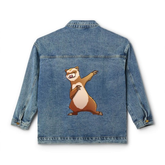 Discover Ferret Gift For Kids Men Women Dabbing Dance Hip-hop Classic Women's Denim Jackets
