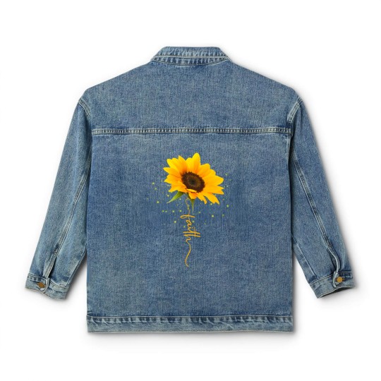 Discover Sunflower Classic Women's Denim Jackets Faith Beautiful yellow sunflower sunflower blooms funny