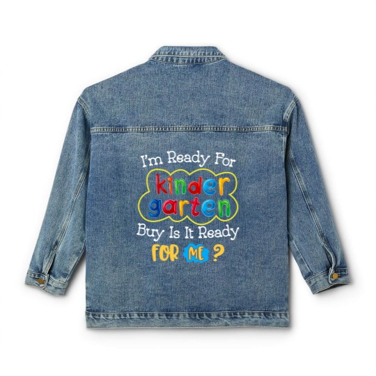 Discover Kids First Day Of Kindergarten Funny Back To School Classic Women's Denim Jackets