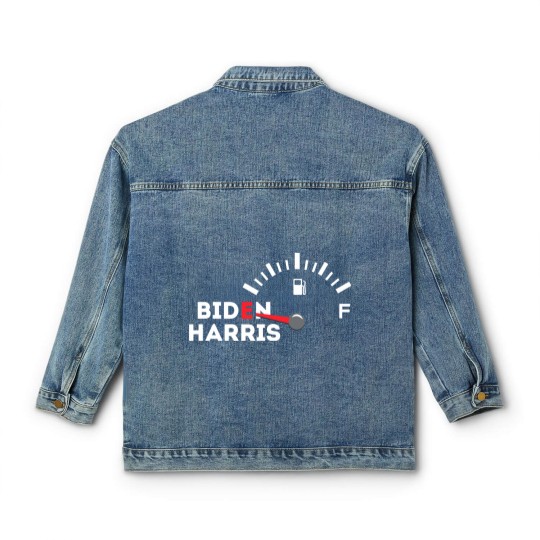 Discover Funny Biden Gas Classic Women's Denim Jackets | Empty Fuel Tank Gas Shortage Classic Women's Denim Jackets