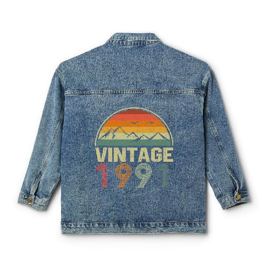 Discover Classic 30th Birthday Gift Idea Vintage 1991 Classic Women's Denim Jackets