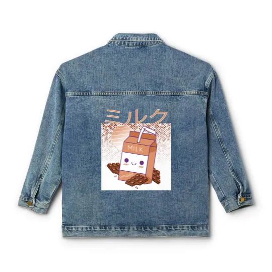Discover Retro 90s Japanese Kawaii Chocolate Milk Shake Carton Classic Women's Denim Jackets