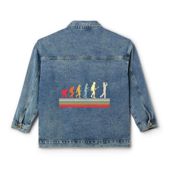 Discover Retro Golf Evolution Gift For Golfers & Golf Players Classic Women's Denim Jackets