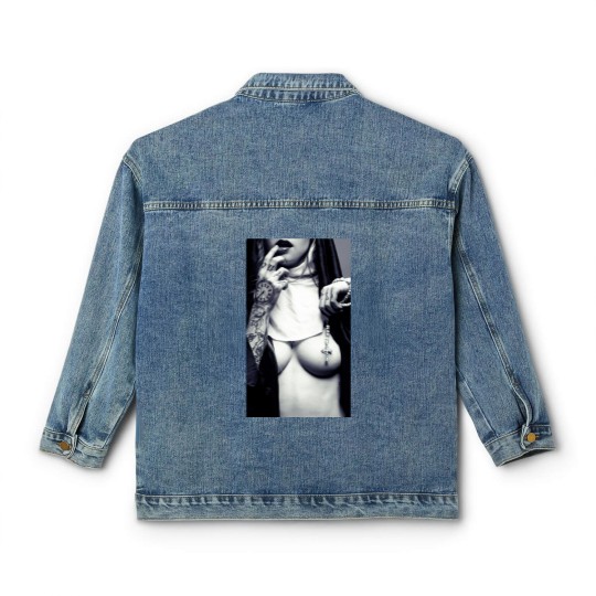 Discover Sexy Nun Classic Women's Denim Jackets Cross Tattoo Funny Novelty