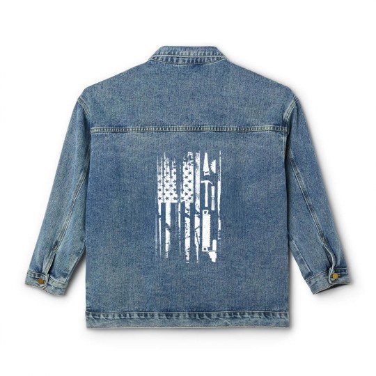 Discover American Flag Woodworking Classic Women's Denim Jackets