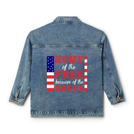 Discover Liberal Classic Women's Denim Jackets, Home Of The Free Because Of The Brave Classic Women's Denim Jackets, Patriotic Classic Women's Denim Jackets, 4th Of July Classic Women's Denim Jackets, Military Wife, Independence Day Classic Women's Denim Jackets