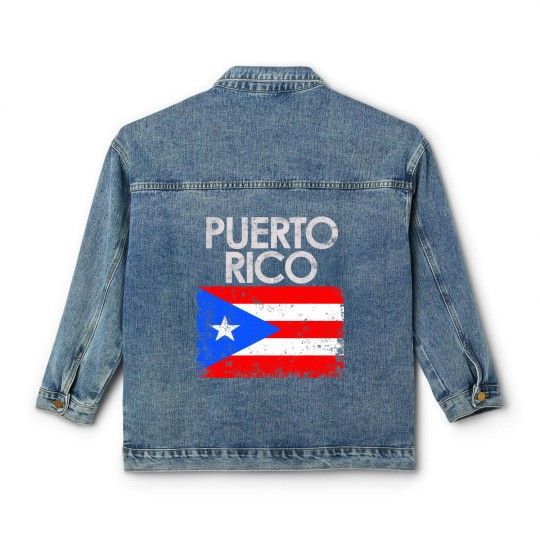 Discover Vintage Puerto Rico Rican Flag Classic Women's Denim Jackets