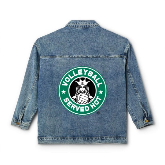 Discover Funny Volleyball Logo Design Classic Women's Denim Jackets