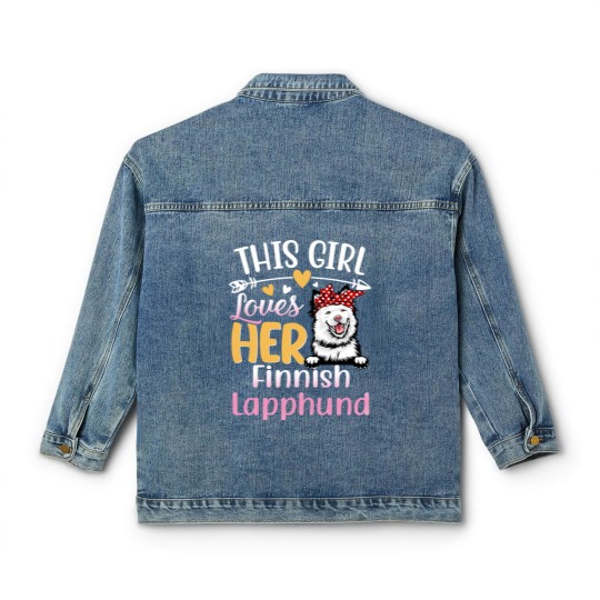 Discover This Girl Love Her Finnish Lapphund Dog - Dog Lover For Women - Classic Women's Denim Jackets