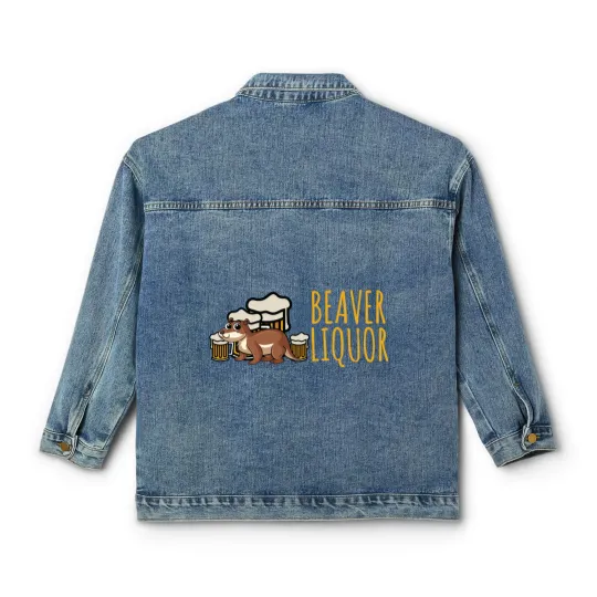 Discover Funny Beaver Liquor Animal Pun Beer Lover Drinking Classic Women's Denim Jackets