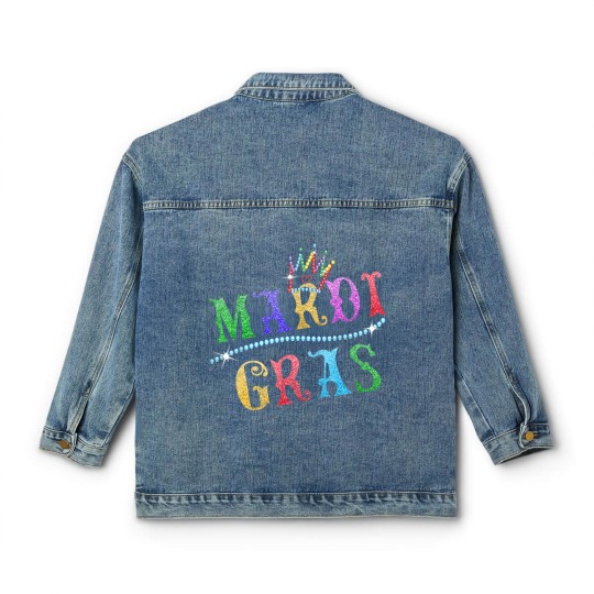 Discover Mardi Gras Crown Classic Women's Denim Jackets - Funny Mardi Gras Costume Classic Women's Denim Jackets