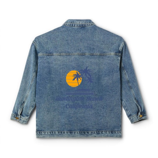 Discover Huntington Beach California Classic Women's Denim Jackets CA Tourist Gifts Classic Women's Denim Jackets