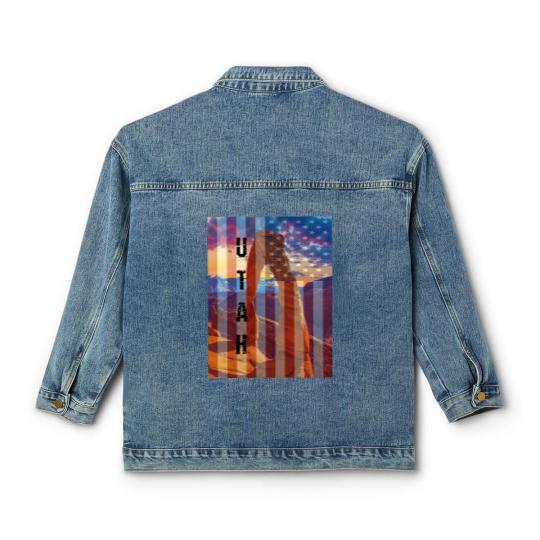 Discover Utah American Flag Classic Women's Denim Jackets