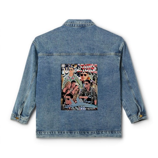 Discover Tom Cruise Classic Women's Denim Jackets Action Movie Fans Graphic Classic Women's Denim Jackets Homage Classic Women's Denim Jackets American Actor Classic 90s Retro Vintage Gift