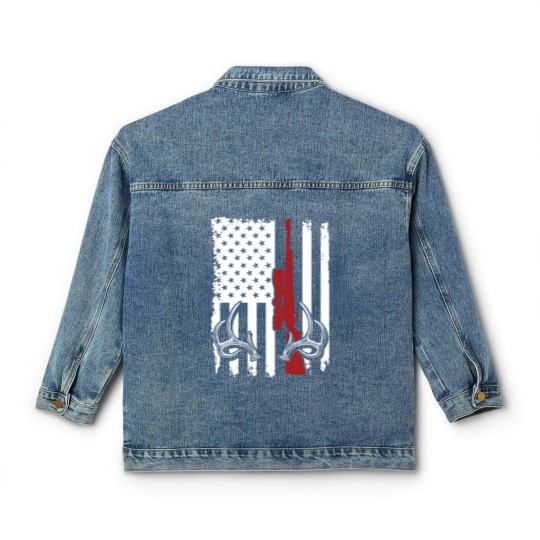 Discover Deer Hunting American Flag Classic Women's Denim Jackets