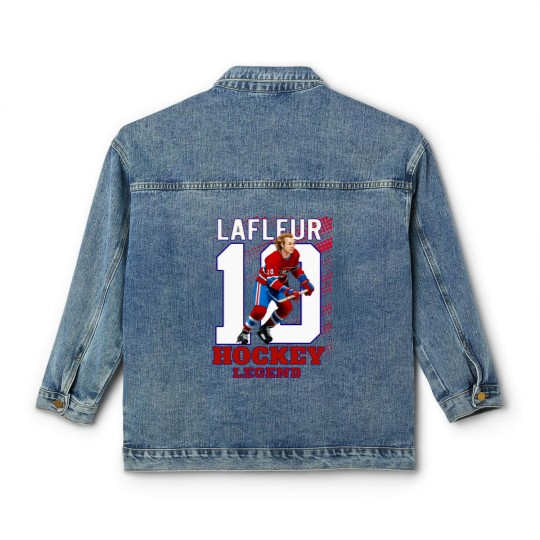 Discover Guy Lafleur 10 Canadian Hockey Legend Classic Classic Women's Denim Jackets