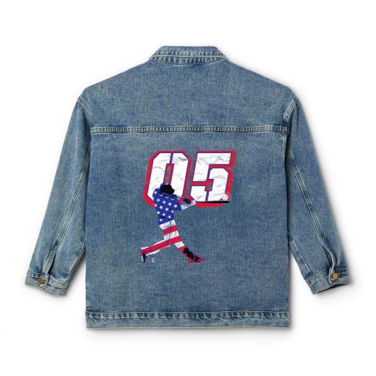 Discover Freddie Freeman Flag Silhouette Gameday Premium Classic Women's Denim Jackets